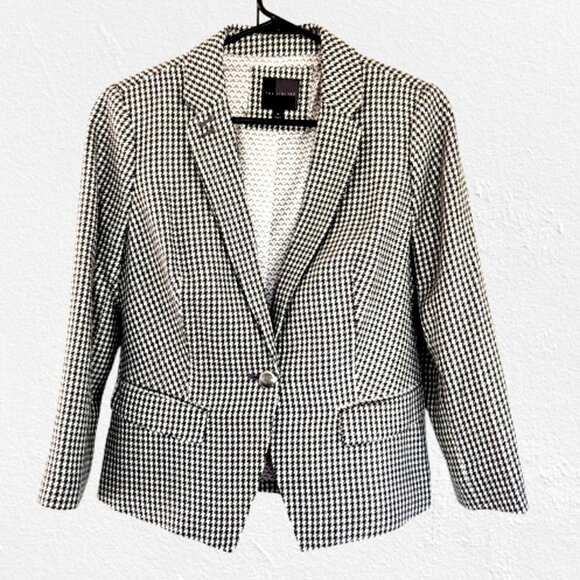 The Limited Wool Blend Blazer Black and White Houndstooth Jacket size Medium - Picture 1 of 12